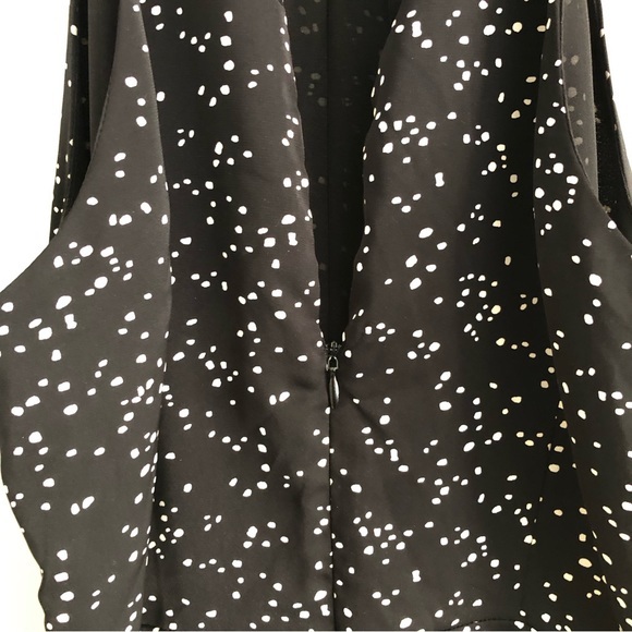 She Sky Black White Polka Dot Tie Front Sleeveless - Picture 3 of 4